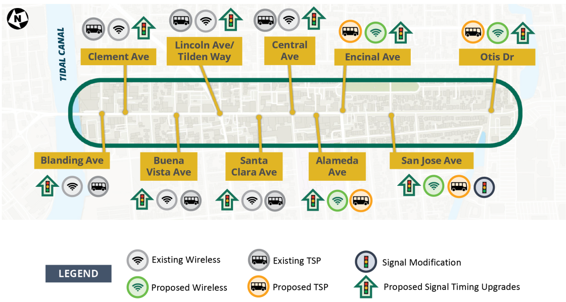 Park Street Map Outlining Signal Priority and Optimization Project
